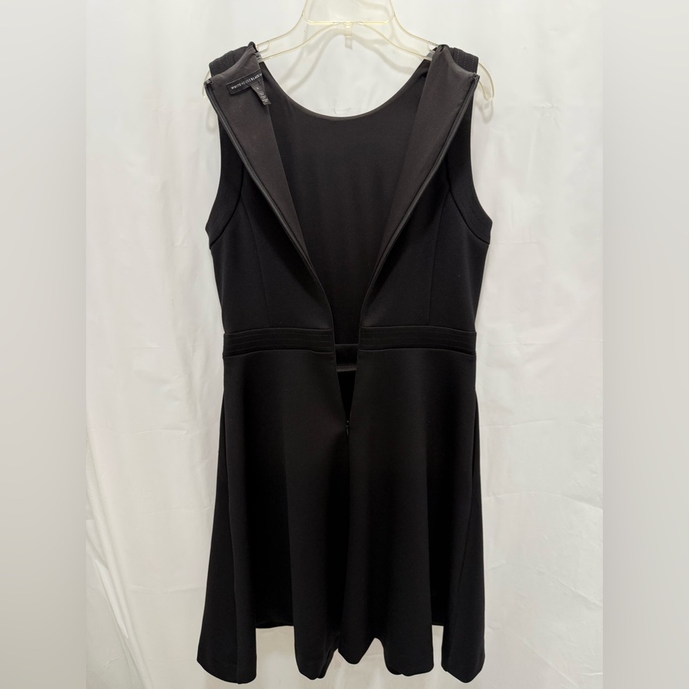 White House Black Market 4 Black Ponte Fit & Flare Gold Button A line Dress - Picture 3 of 12
